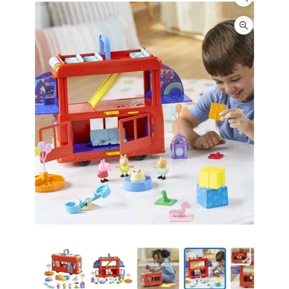 NEW Peppa Pig 2-in-1 Party Bus Playset with 3‎ Figures Preschool Toy